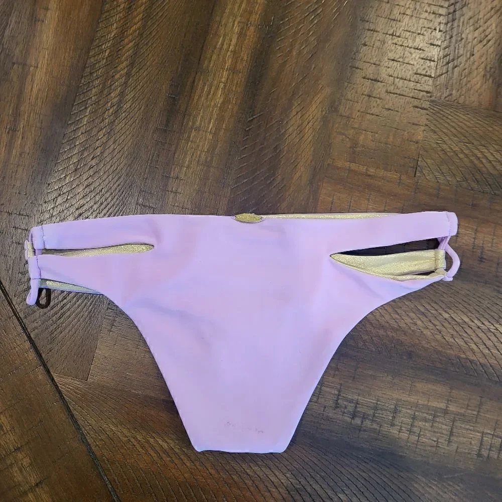 Reversable bikini bottom purple and glittery gold! NWT - XS